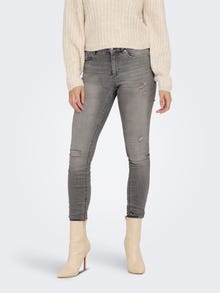ONLY Skinny Fit Mid waist Raw hems Jeans -Medium Grey Denim - 15282313