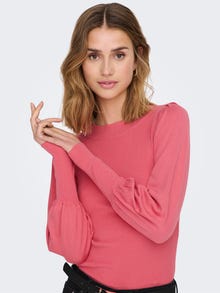 ONLY Ballon sleeve knitted top -Desert Rose - 15282321
