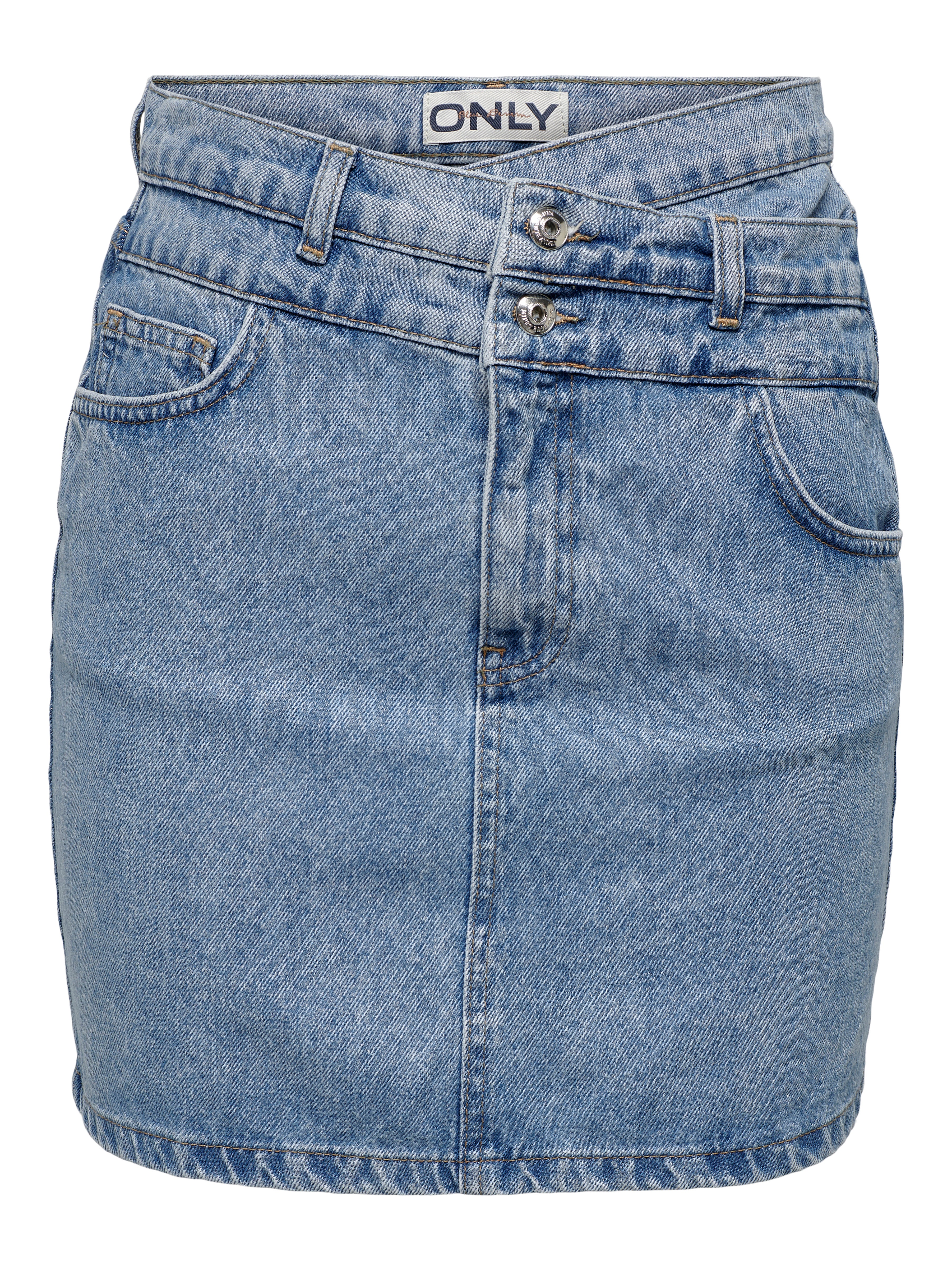 Denim skirt with asymmetrical detail | Light Blue | ONLY®