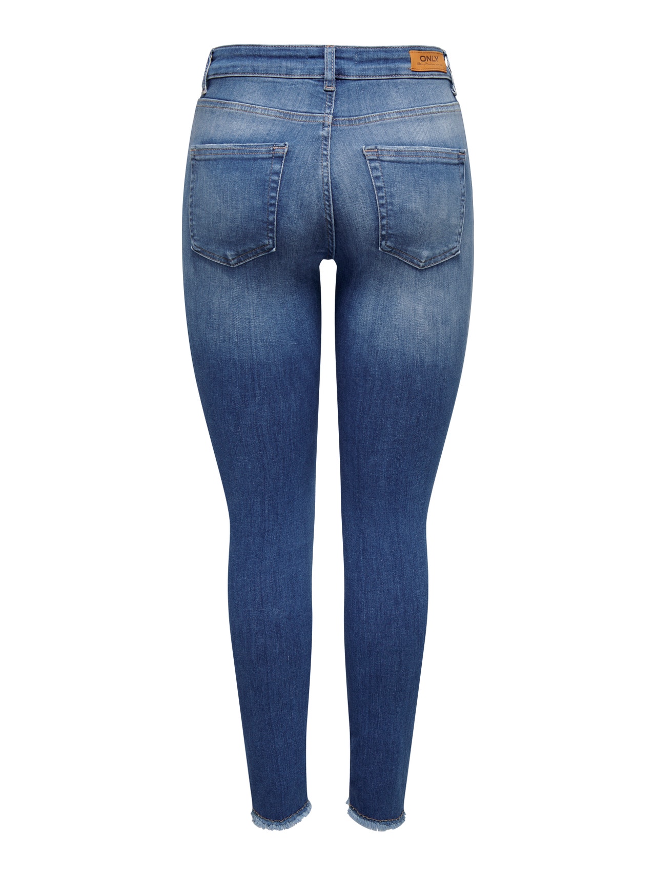 ONLY Jeans Skinny Fit Taille moyenne Ourlet brut -Medium Blue Denim - 15282335