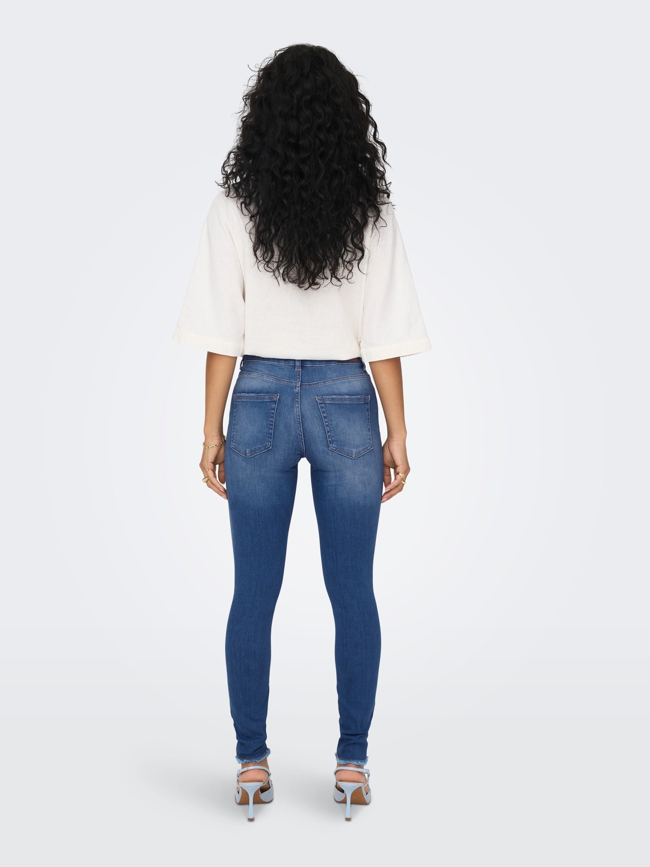 ONLY OnlBlush Mid waist ankle Skinny jeans -Medium Blue Denim - 15282335