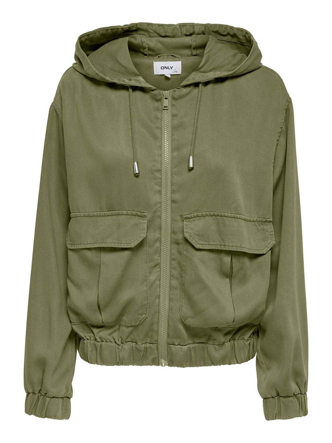 ONLY Hood with string regulation Jacket -Aloe - 15282345