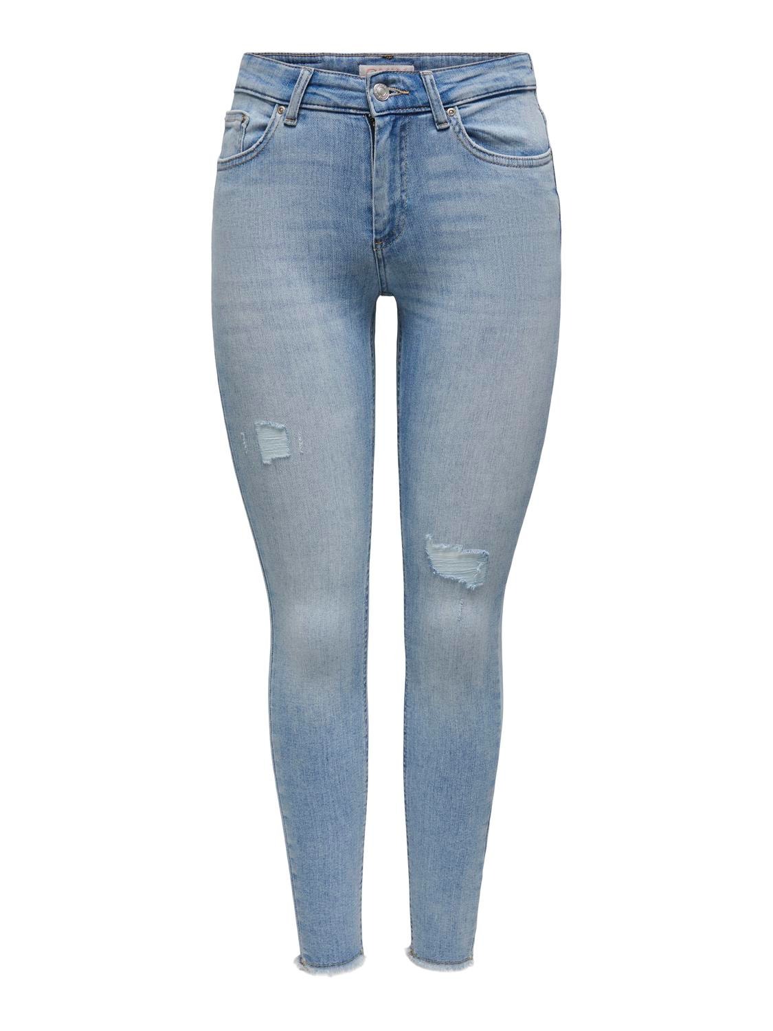 ONLY Skinny Fit Mid waist Jeans -Light Medium Blue Denim - 15282346
