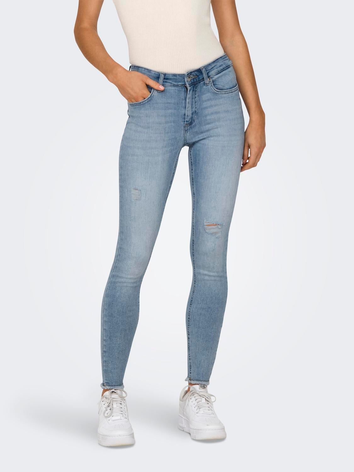 Jeans Skinny Fit Taille moyenne Bleu moyen ONLY