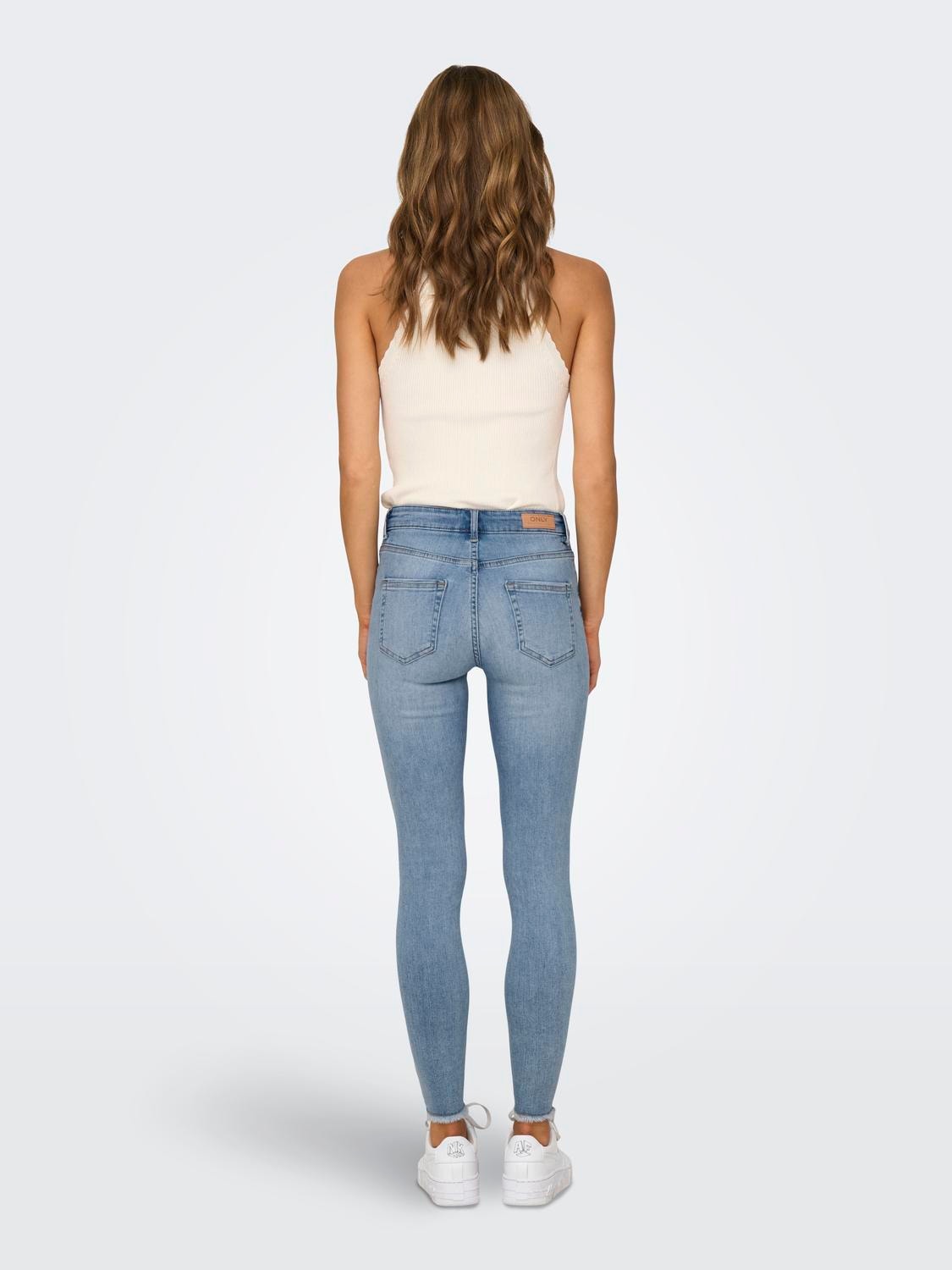 ONLY Krój skinny Średnia talia Jeans -Light Medium Blue Denim - 15282346