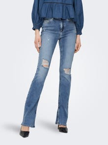 ONLY ONLBlush High Waist Flared Jeans -Light Medium Blue Denim - 15282429