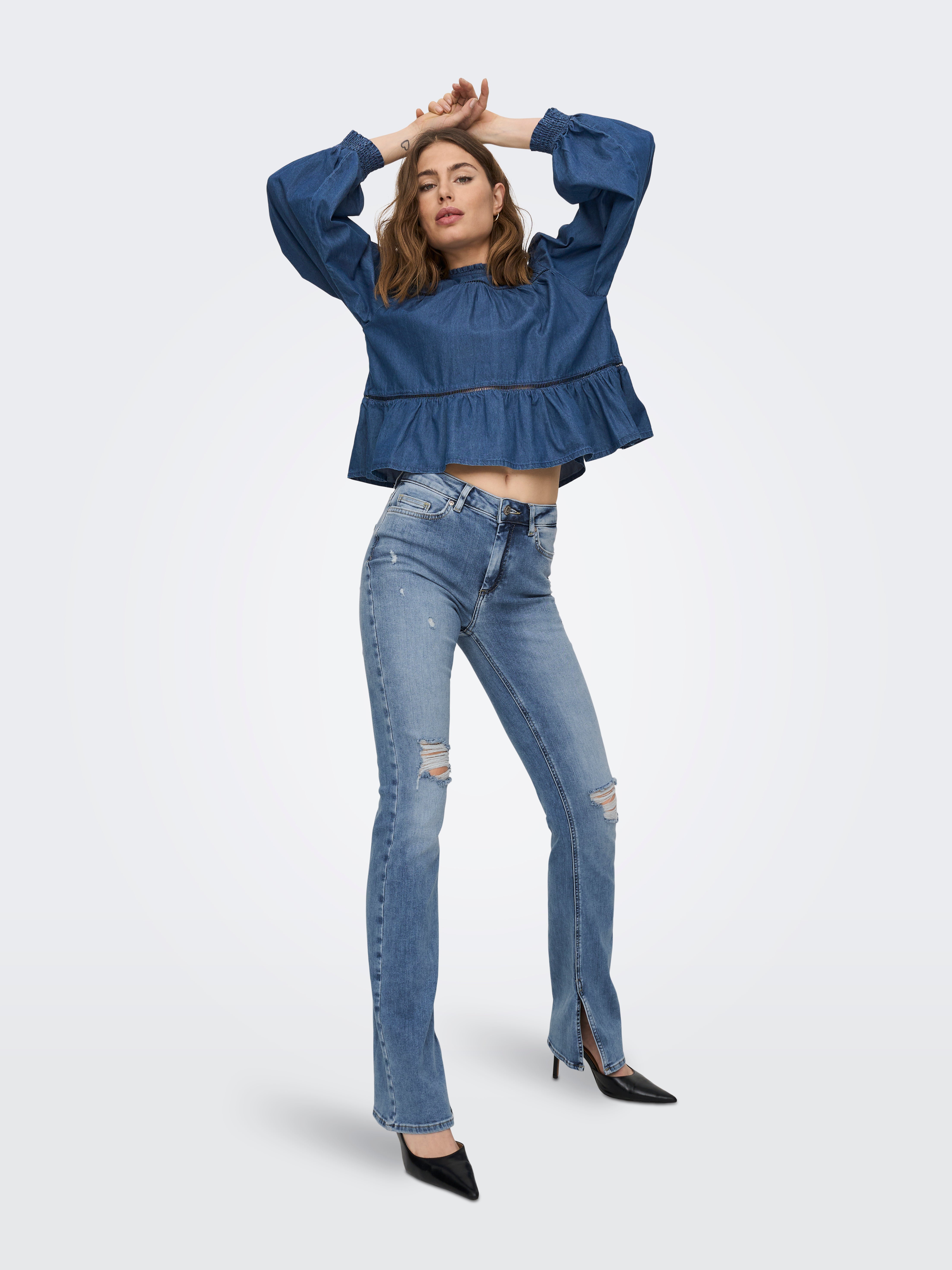 Flared jeans best sale met split