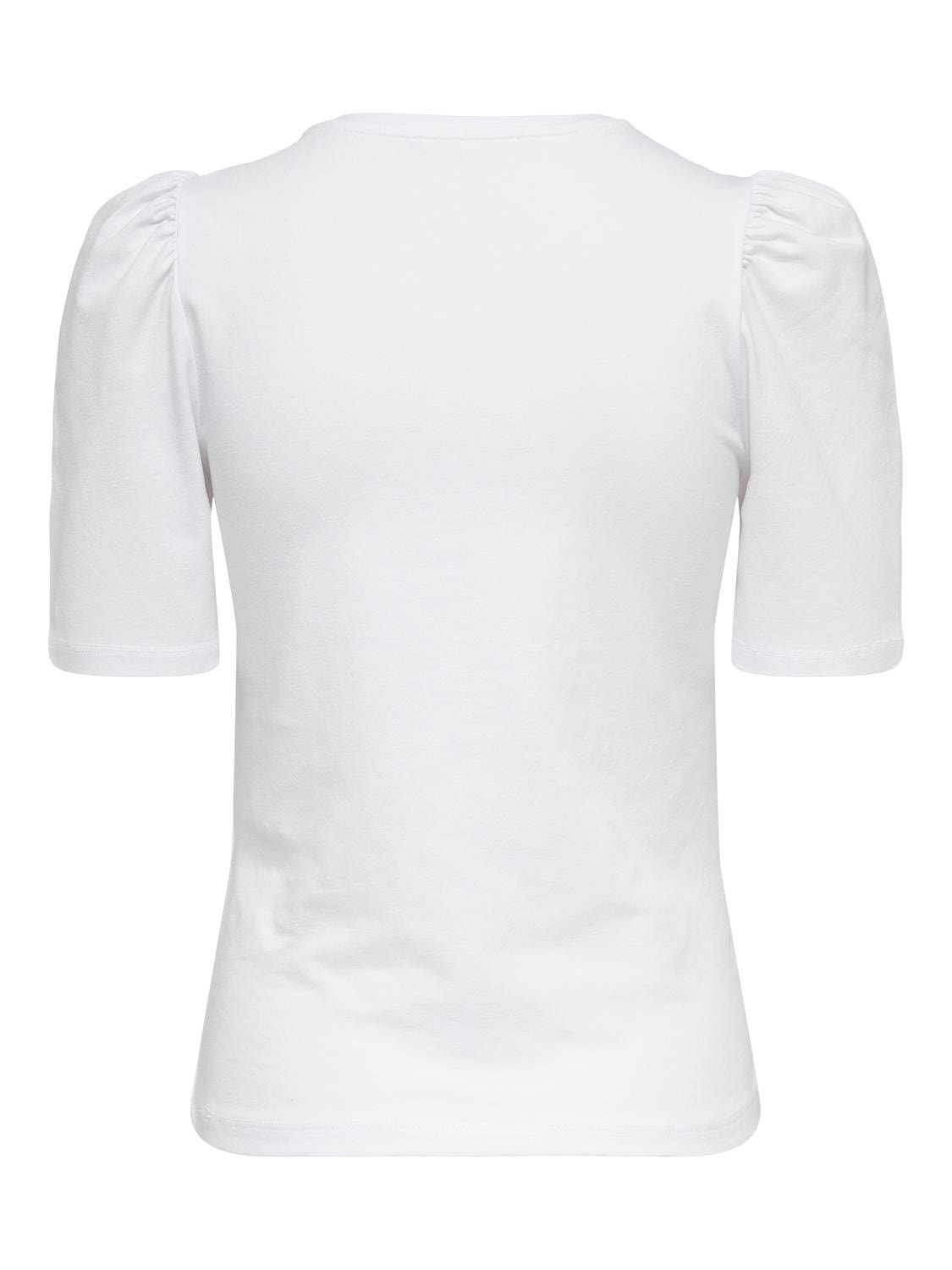ONLY Tops Regular Fit Col rond Manches bouffantes -White - 15282484