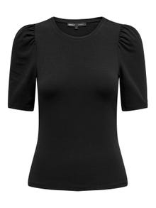 ONLY Regular fit O-pääntie Puhvihihat Topit -Black - 15282484