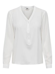 ONLY V-neck placket Shirt -Cloud Dancer - 15282545