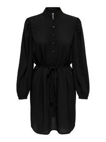 ONLY Normal geschnitten Mandarin Kragen Kurzes Kleid -Black - 15282546