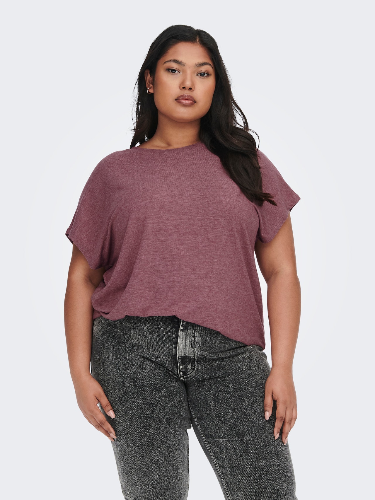 ONLY Curvy o-neck top -Wild Ginger - 15282698