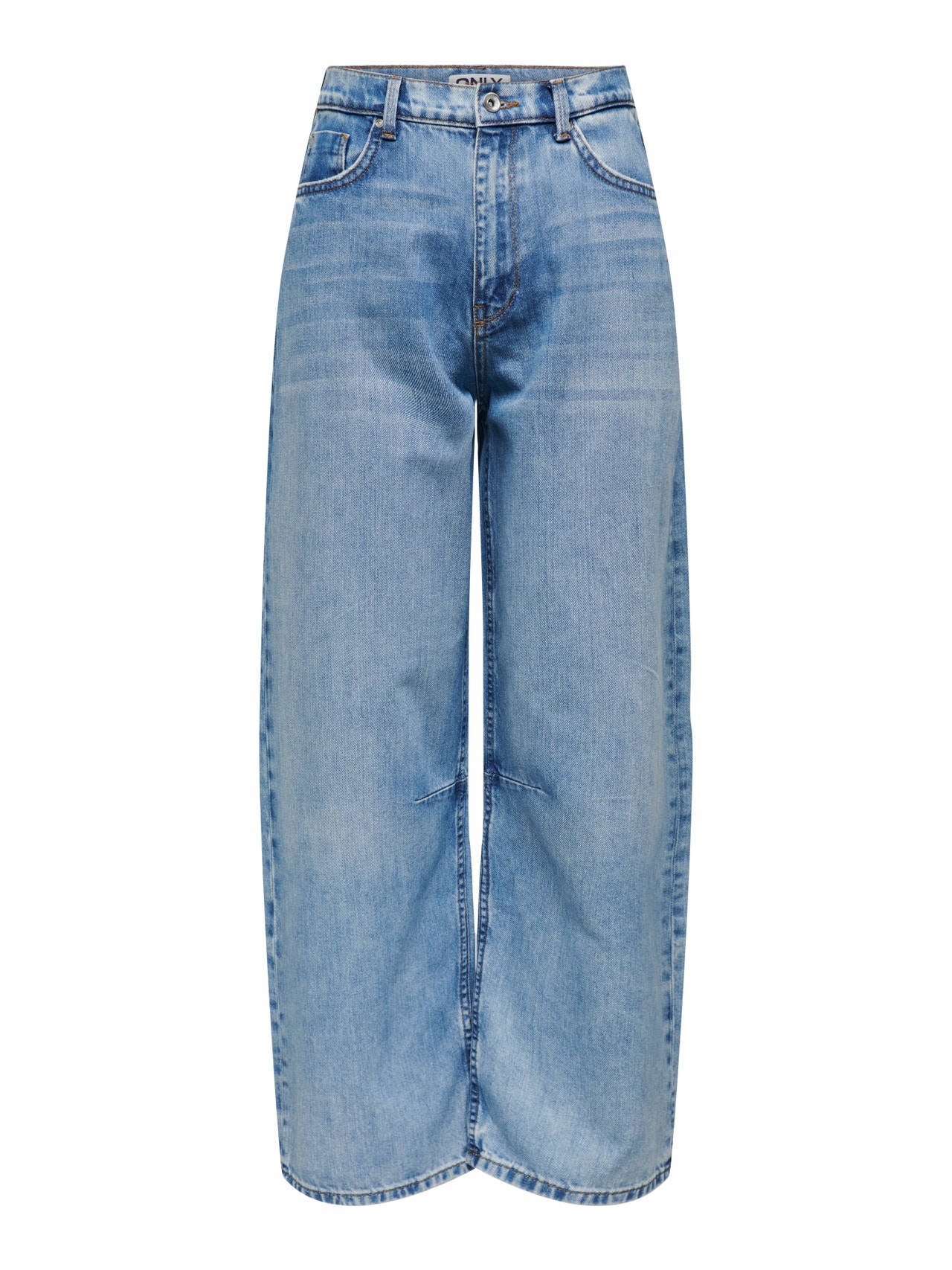 Loose High Waist Jeans - Denim blue - Ladies