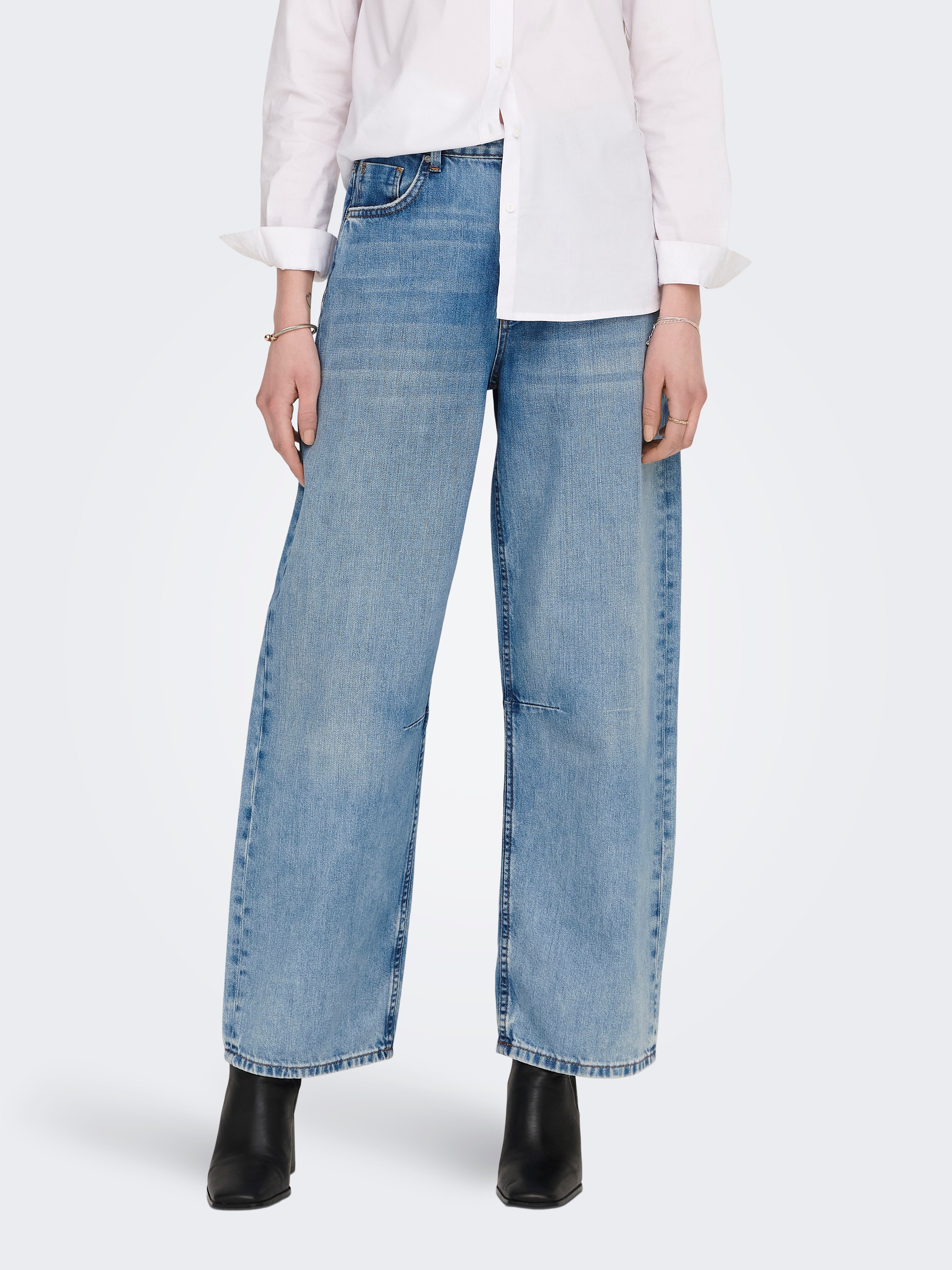 ONLY ONLWISER Dixie Baggy - Jeans da donna a vita alta