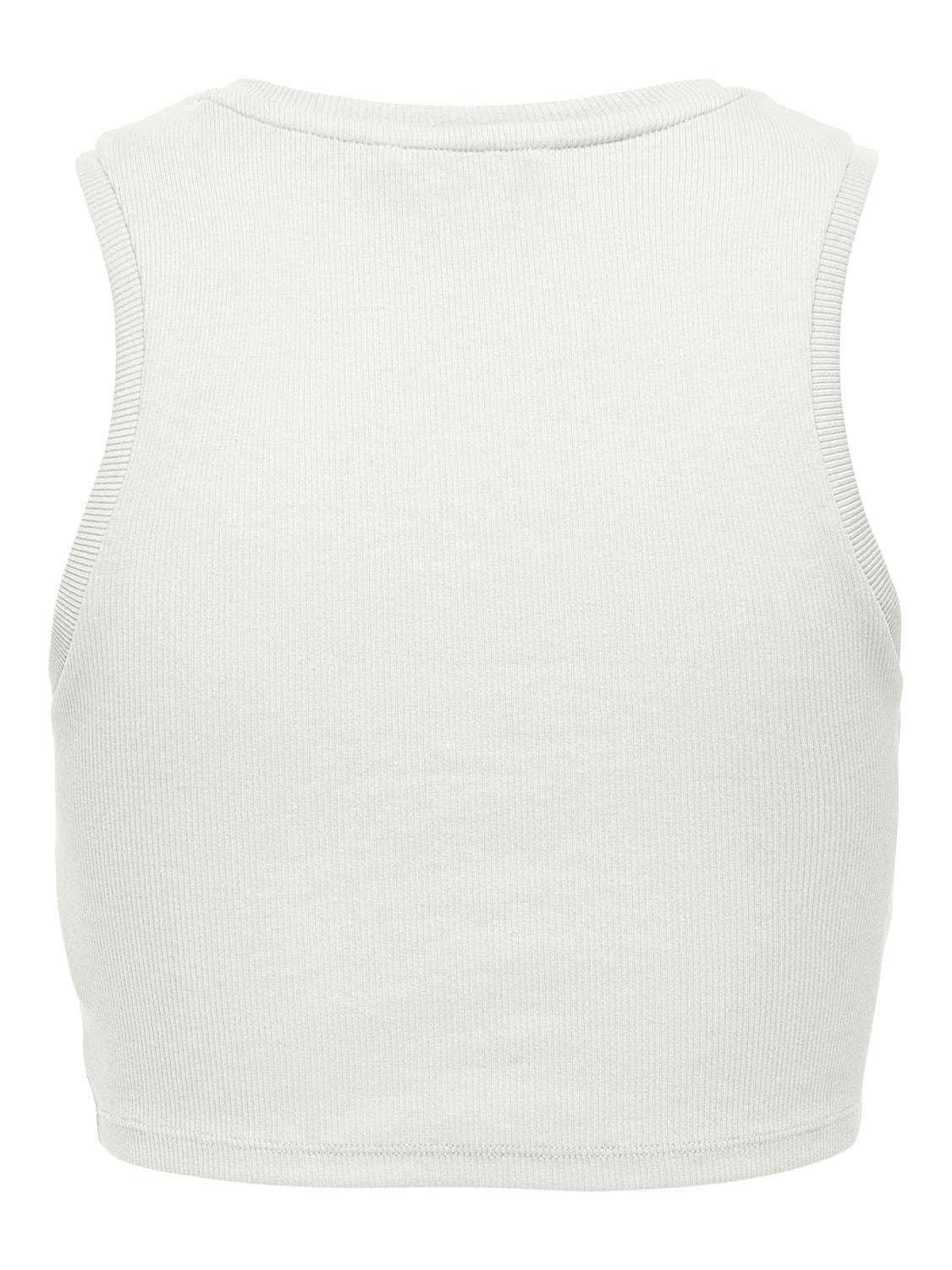 ONLY Slim Fit Round Neck Tank-Top -Cloud Dancer - 15282771