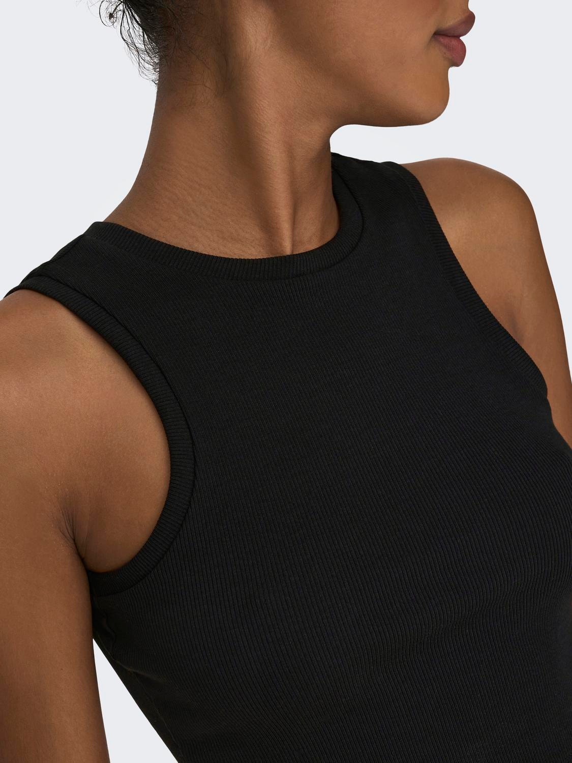 ONLY Slim Fit Round Neck Tank-Top -Black - 15282771