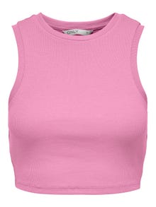 ONLY Camisetas de tirantes Corte slim Cuello redondo -Begonia Pink - 15282771