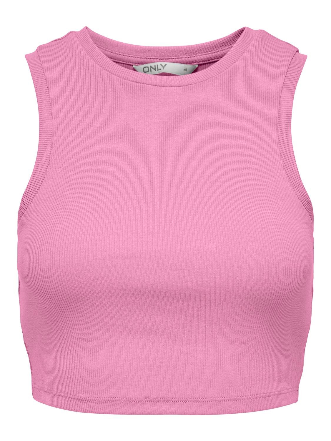 ONLY Slim Fit Round Neck Tank-Top -Begonia Pink - 15282771