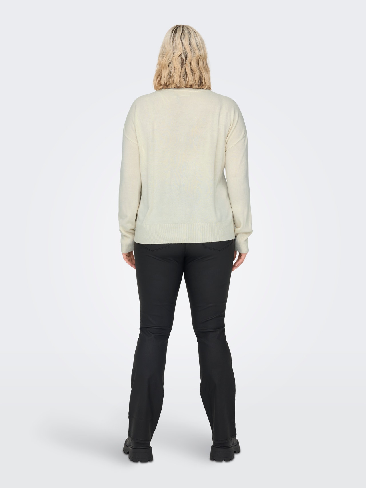 ONLY V-Neck Curve Pullover -Pumice Stone - 15282843
