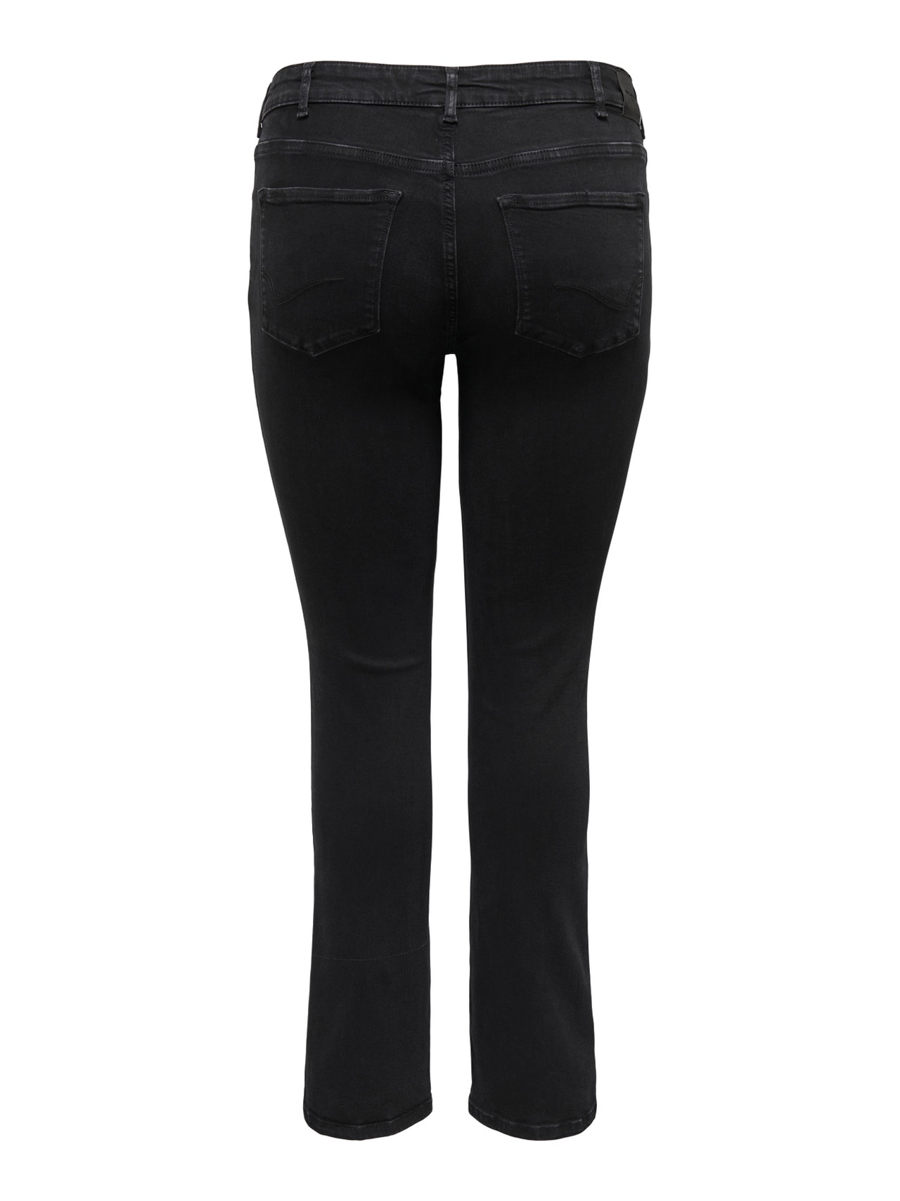ONLY CARALICIA REGULAR WAIST STRAIGHT JEANS -Washed Black - 15282949
