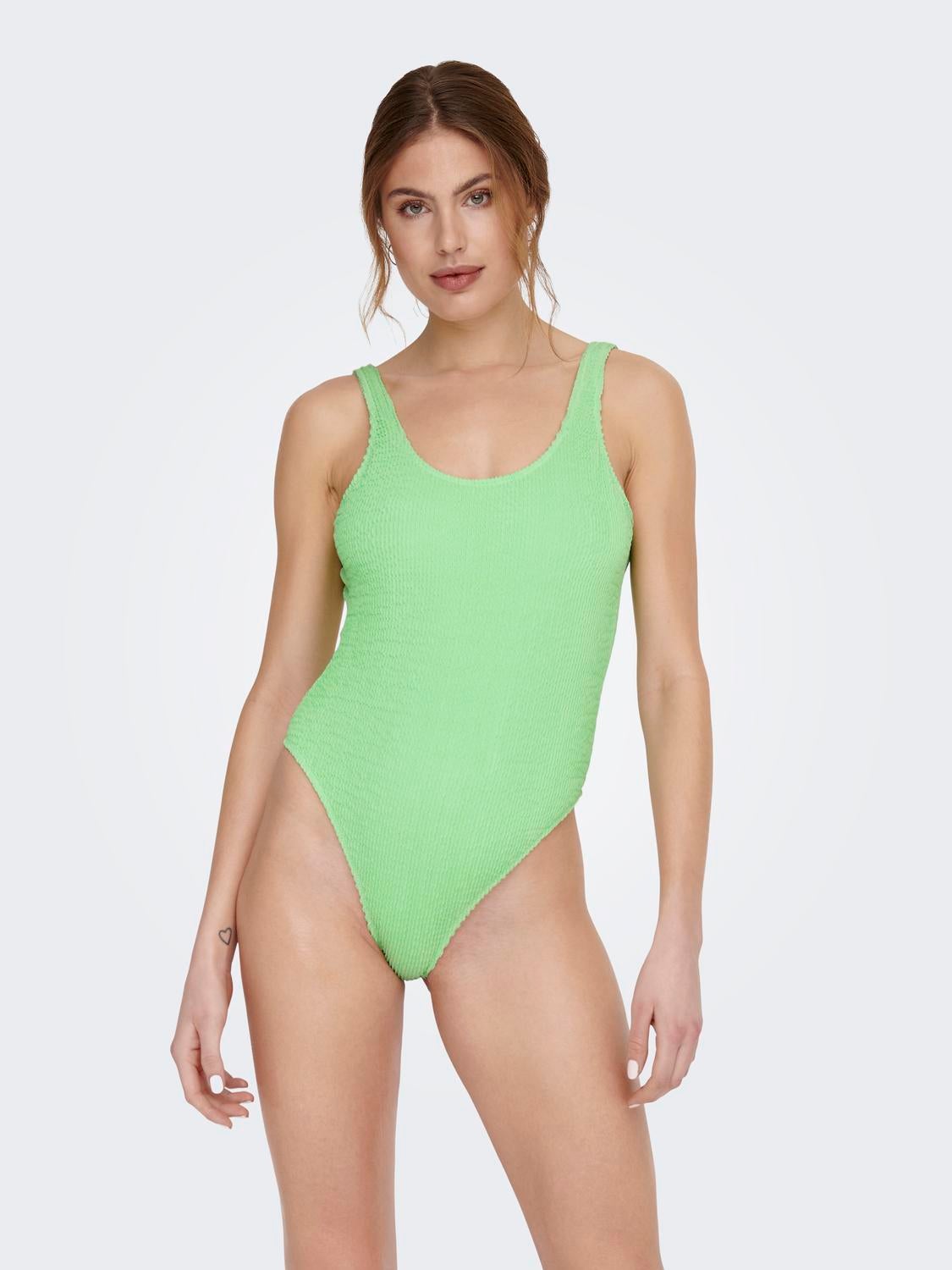 light green swimsuit