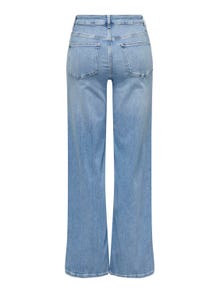 ONLY ONLMADISON BLUSH High Waist WIDE Jeans -Light Blue Denim - 15282975