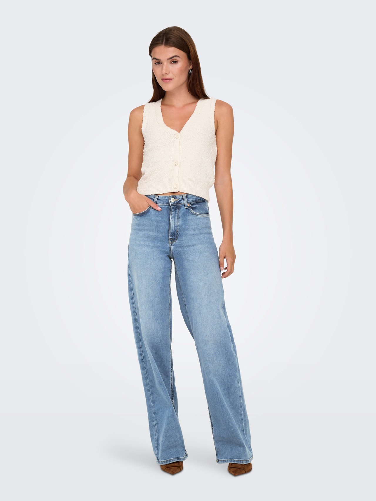 ONLMADISON High waist Wide Leg Fit Jeans | Light Blue | ONLY®