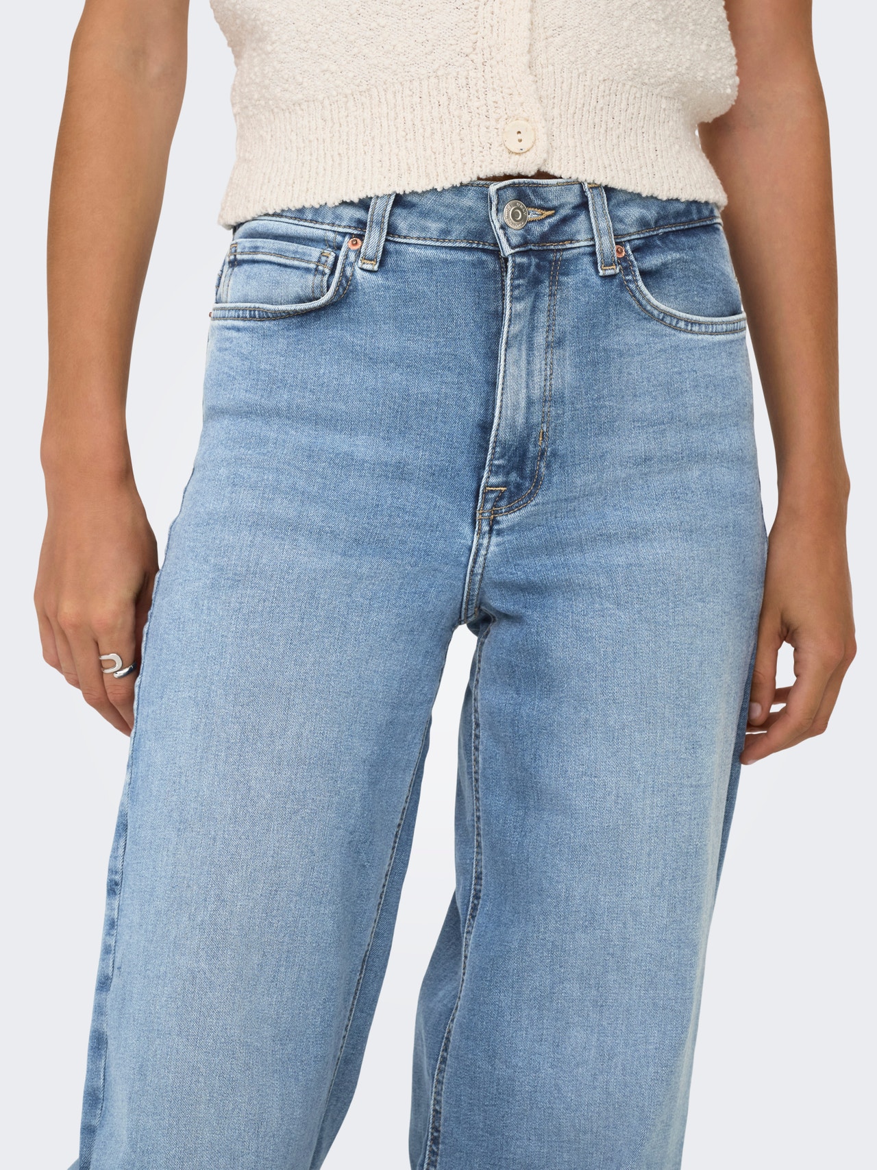 ONLMADISON High waist Wide Leg Fit Jeans | Light Blue | ONLY®