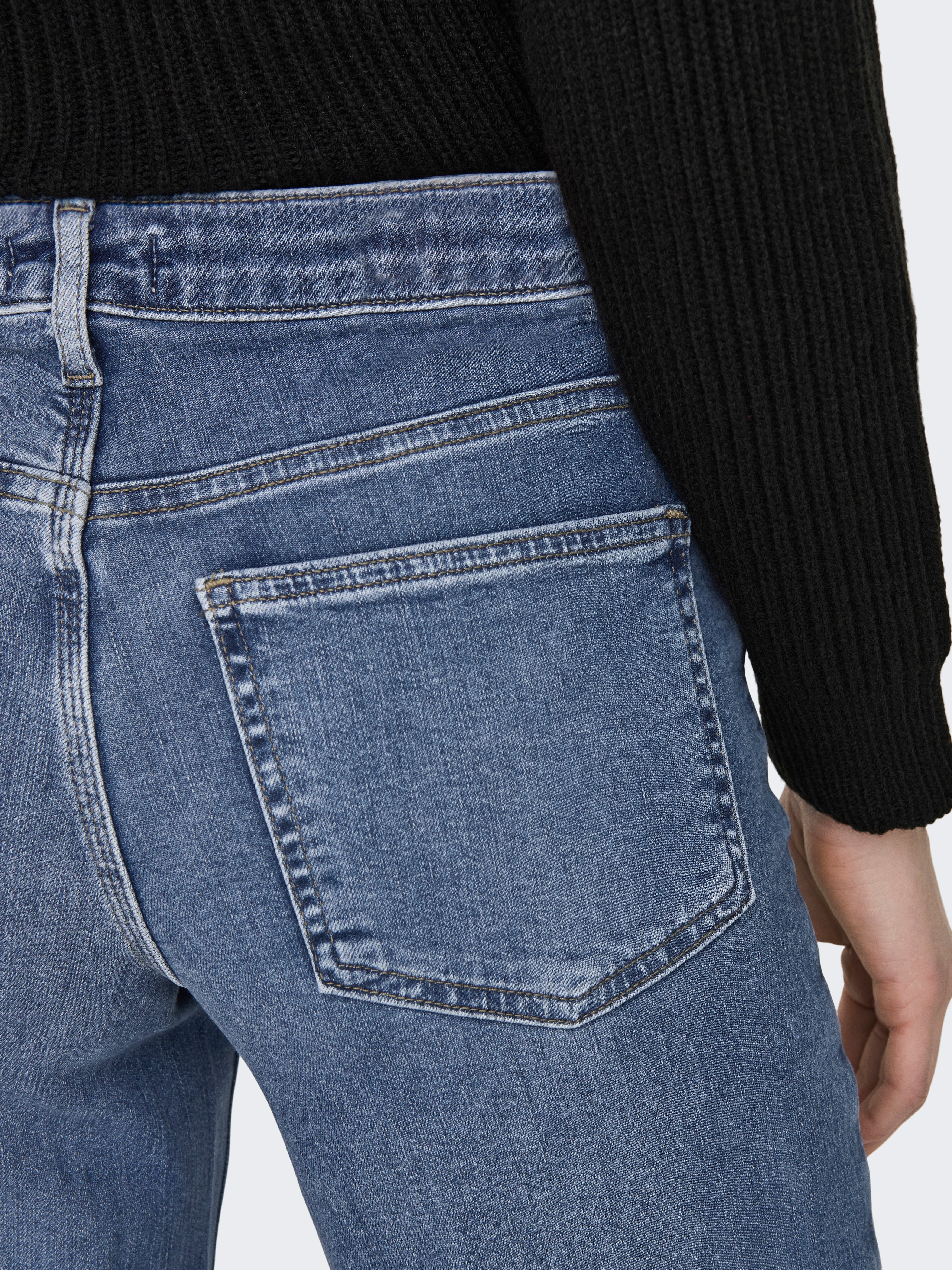 ★E.B.M★ Basic Wide Fit Pants EMO4WPT110 ONLMADISON Wysoka talia Krój wide leg Jeans | Light Grey | ONLY®