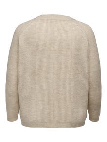 ONLY Curvy långärmad Stickad tröja -Whitecap Gray - 15283136