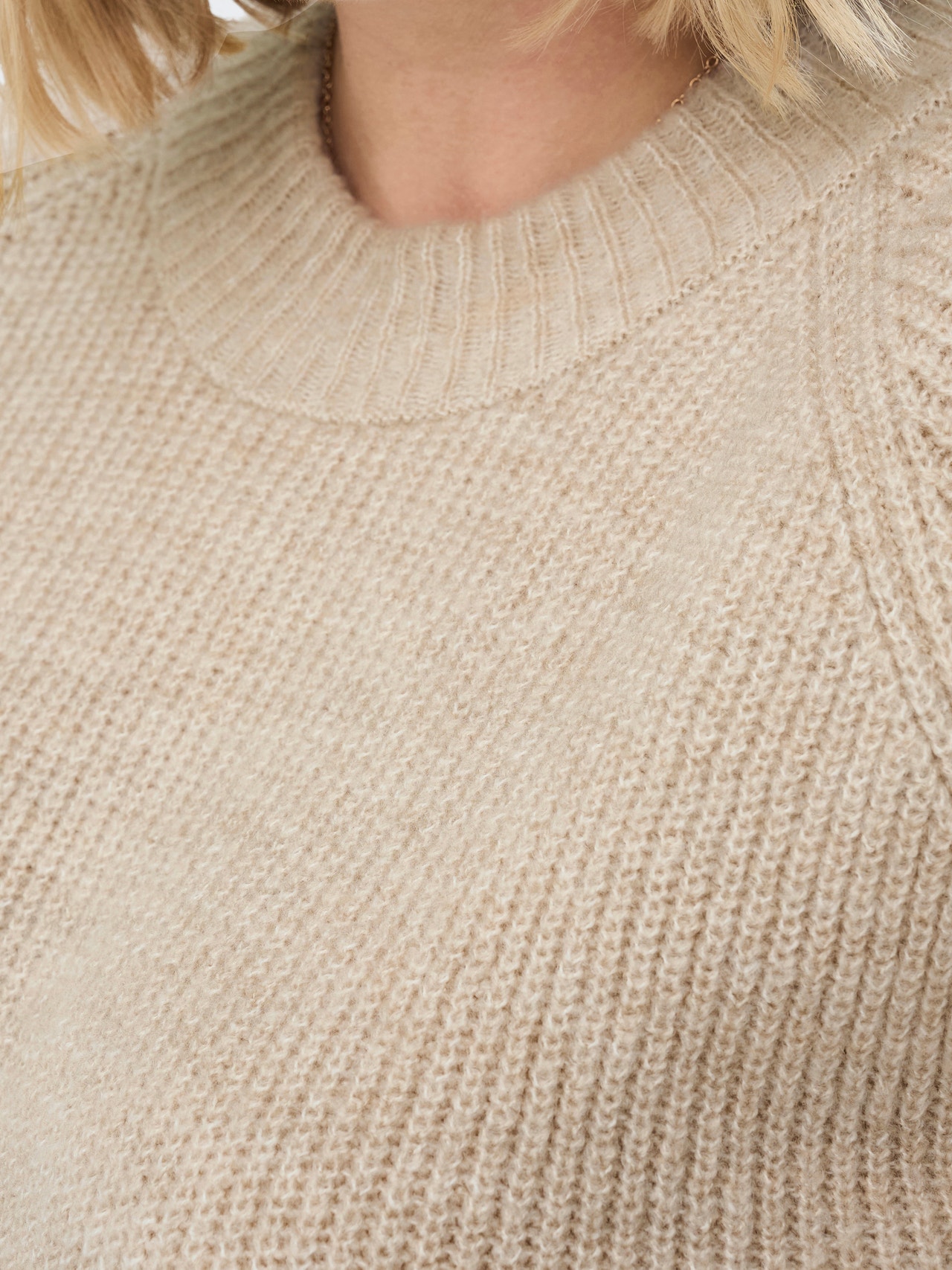 ONLY Curvy lange ermer Strikket pullover -Whitecap Gray - 15283136