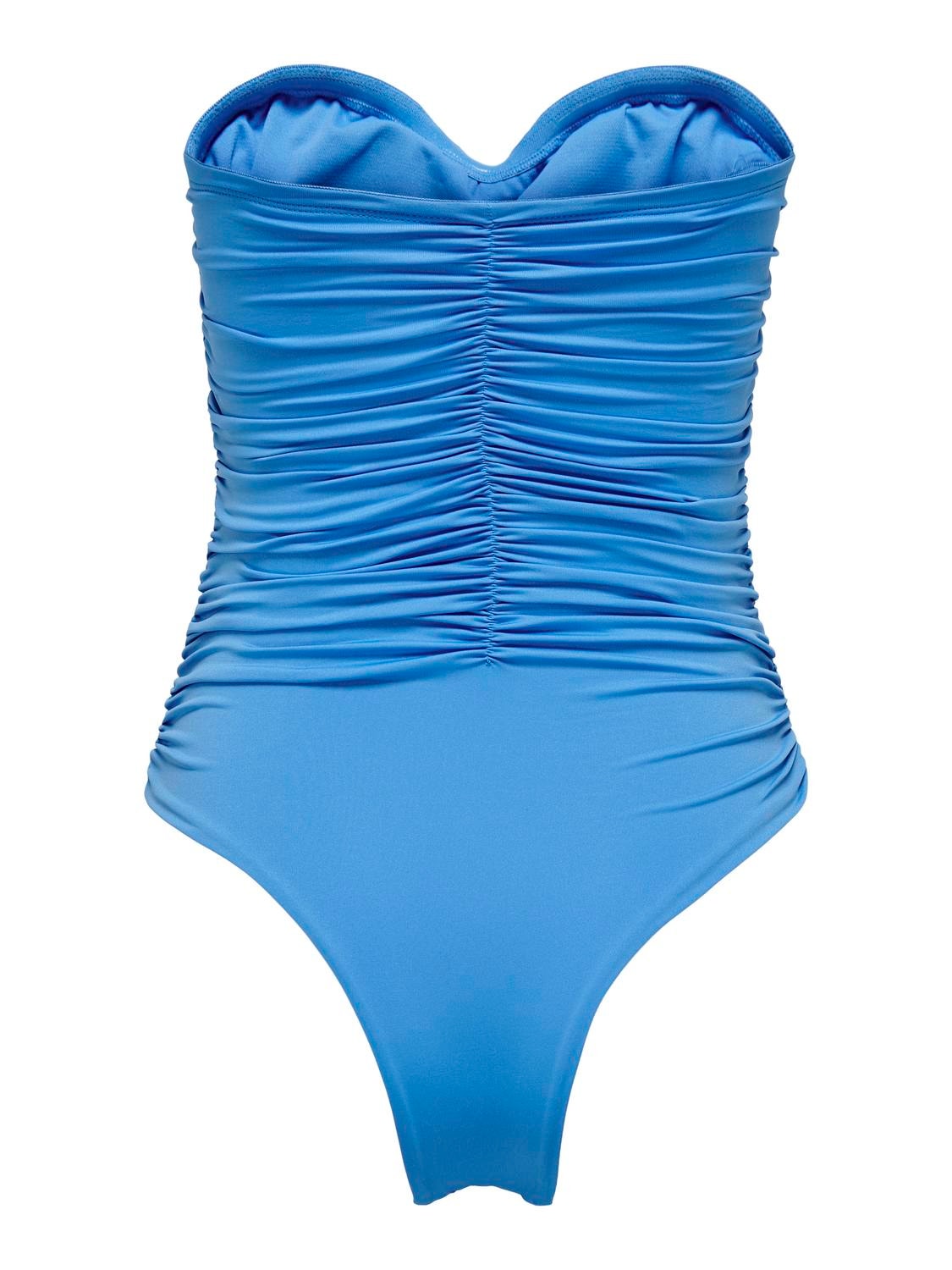 ONLY Hohe Taille Schulterfrei Bademode -Azure Blue - 15283166