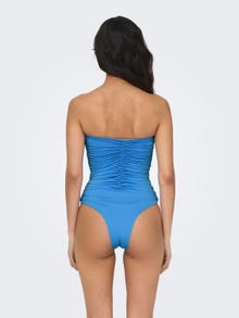 ONLY High waist Off shoulder Swimwear -Azure Blue - 15283166