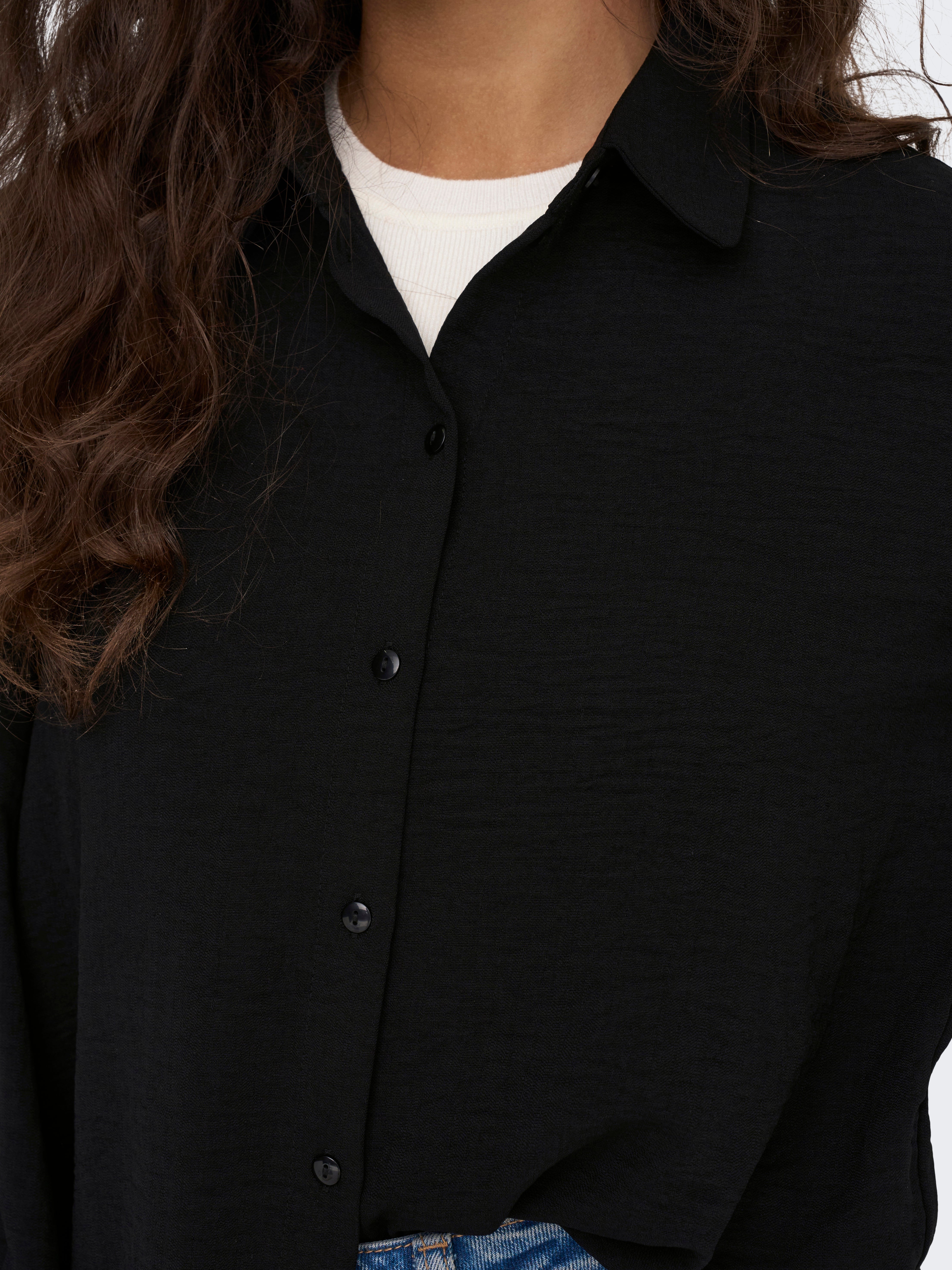 Hemd Oberster Knopf Geht Nicht Zu Normal geschnitten Hemdkragen Ärmelbündchen mit Knopf Voluminöser