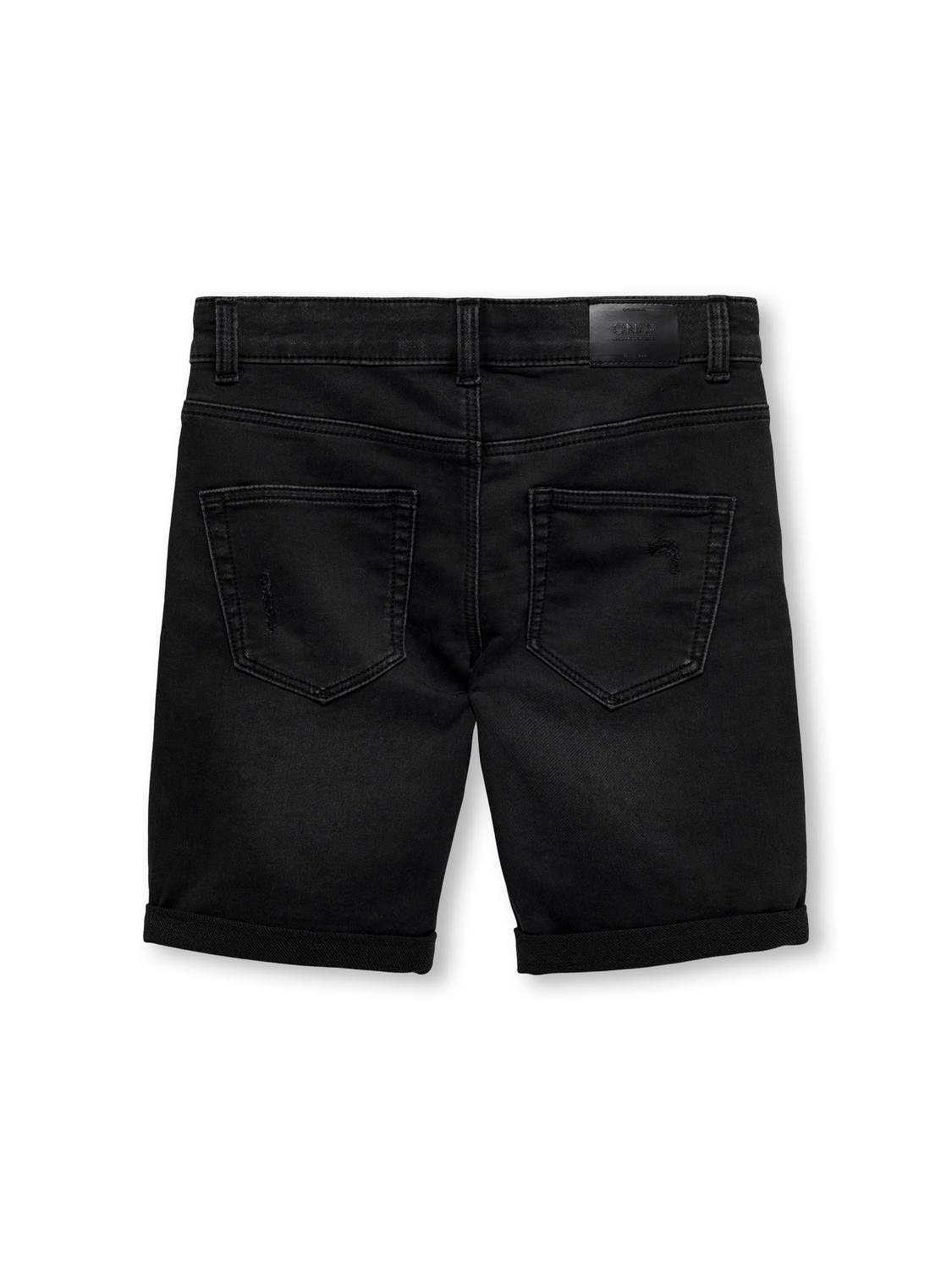 ONLY Shorts Regular Fit Bordi con risvolto -Washed Black - 15283199