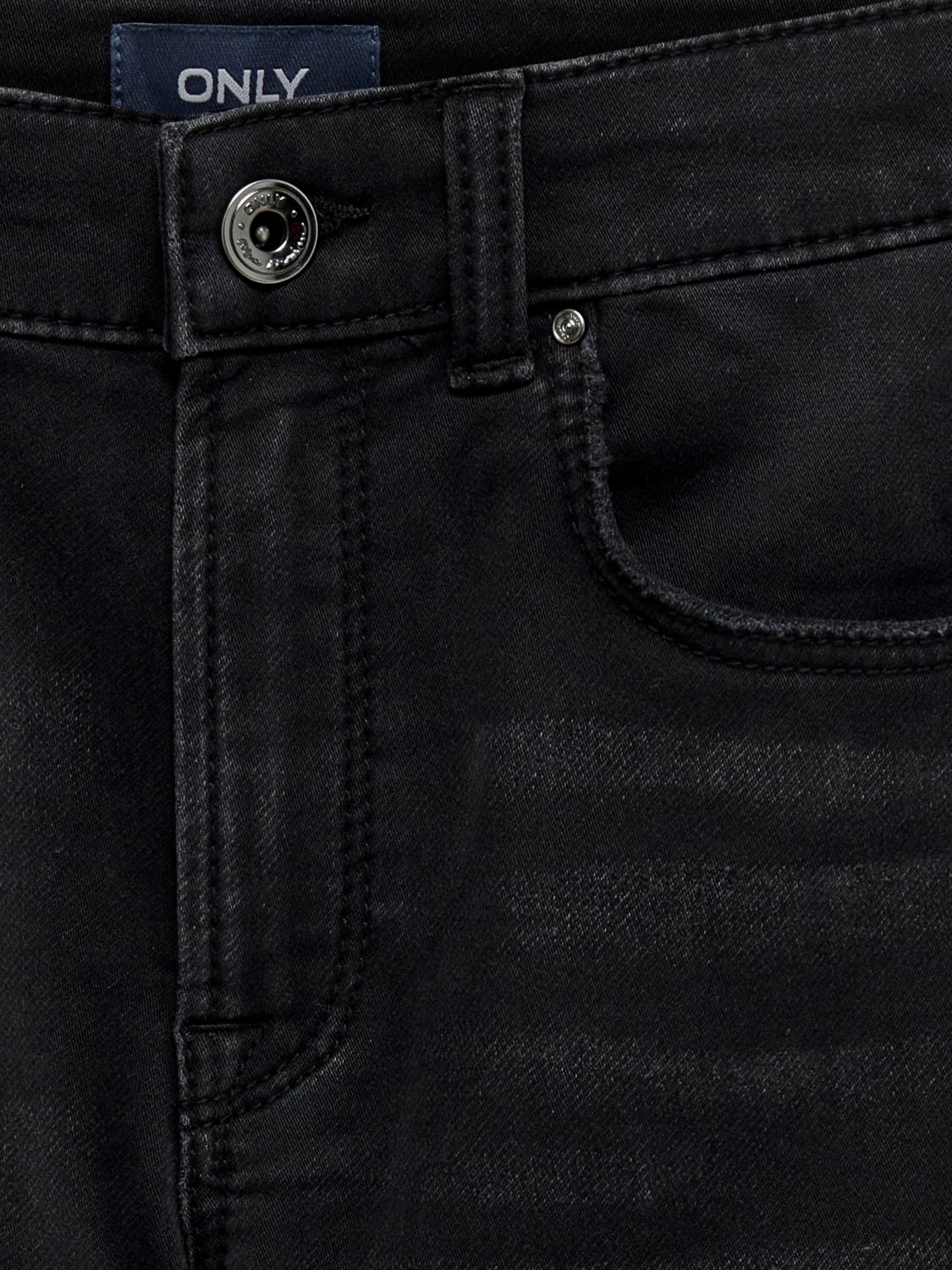ONLY Normal passform Uppvikta fållar Shorts -Washed Black - 15283199