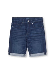 ONLY Shorts Corte regular Dobladillos arremangados -Dark Blue Denim - 15283199