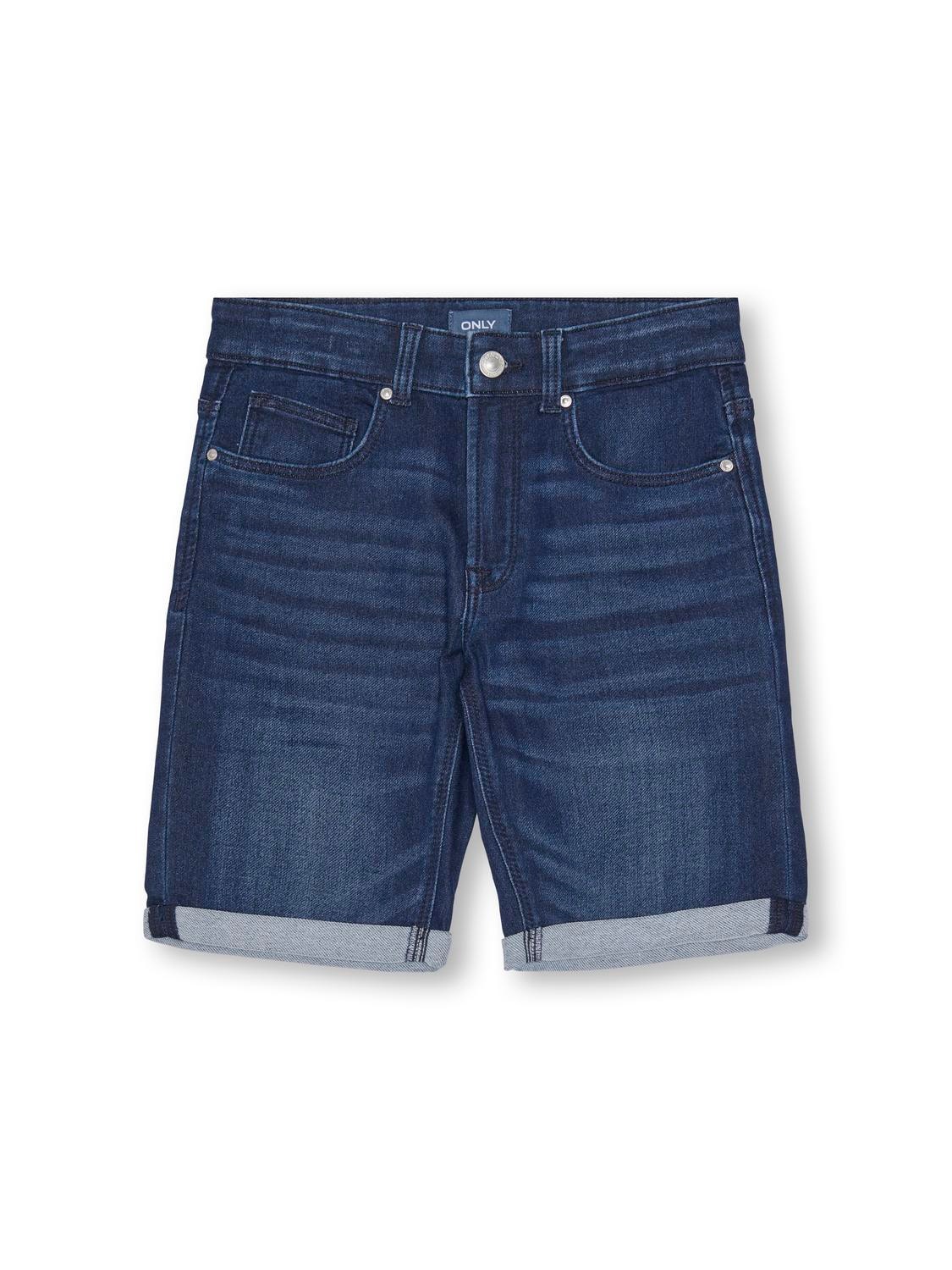 ONLY Shorts Regular Fit Ourlets repliés -Dark Blue Denim - 15283199