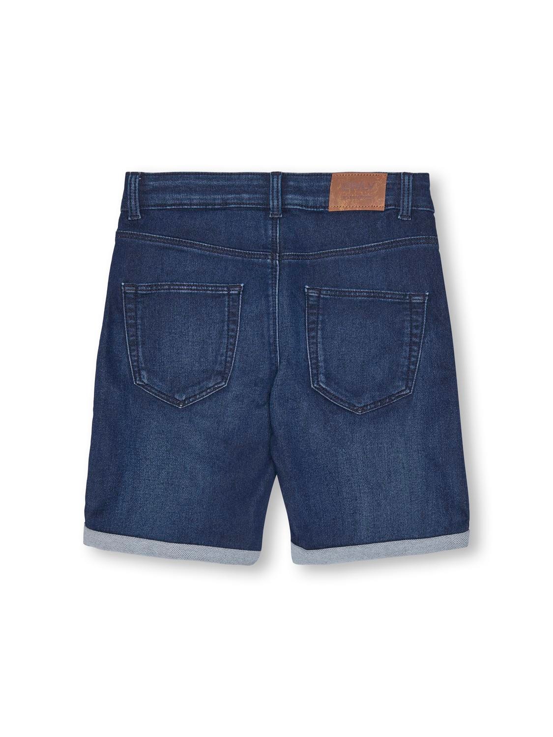ONLY Shorts Regular Fit Bordi con risvolto -Dark Blue Denim - 15283199