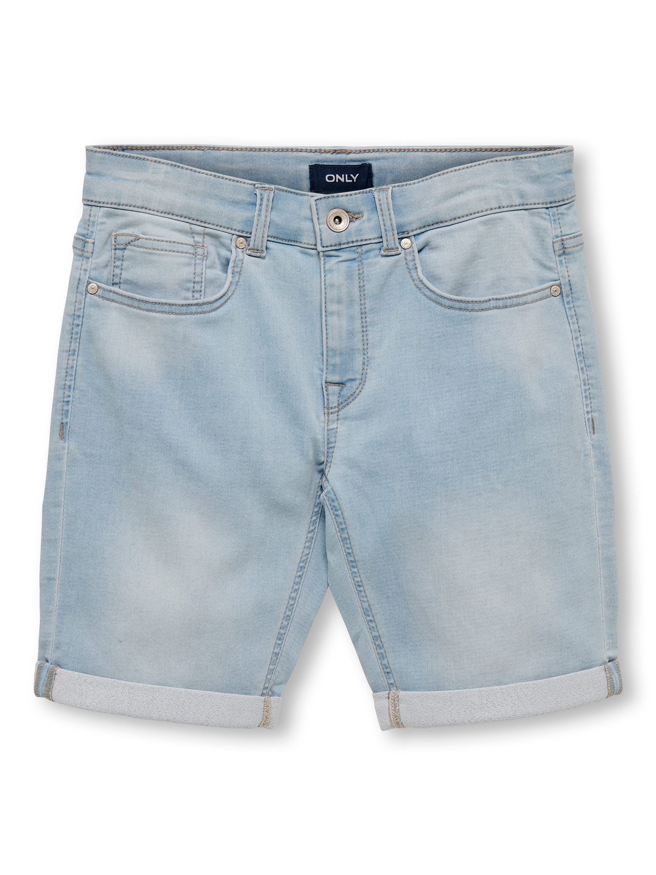 ONLY Shorts Corte regular Dobladillos arremangados -Light Blue Denim - 15283199