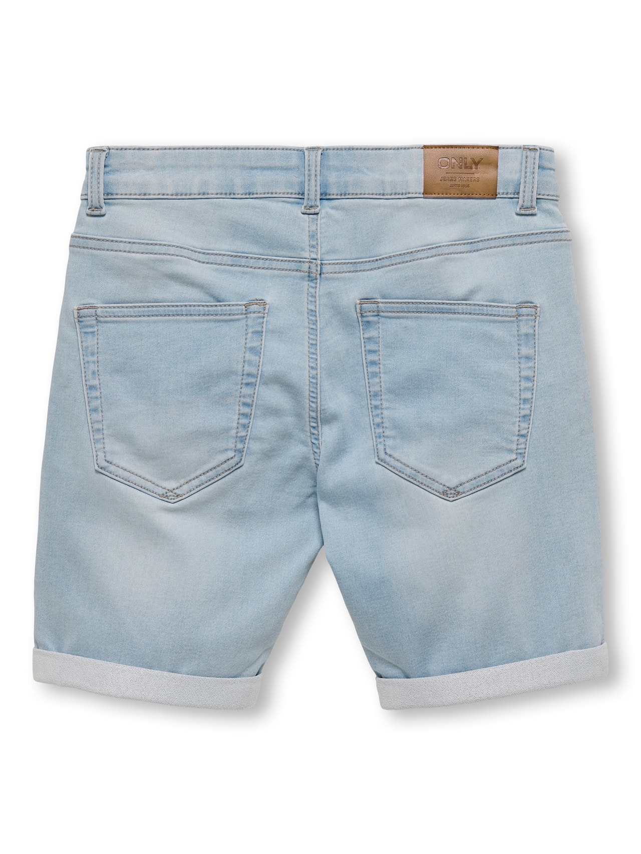 ONLY Shorts Corte regular Dobladillos arremangados -Light Blue Denim - 15283199
