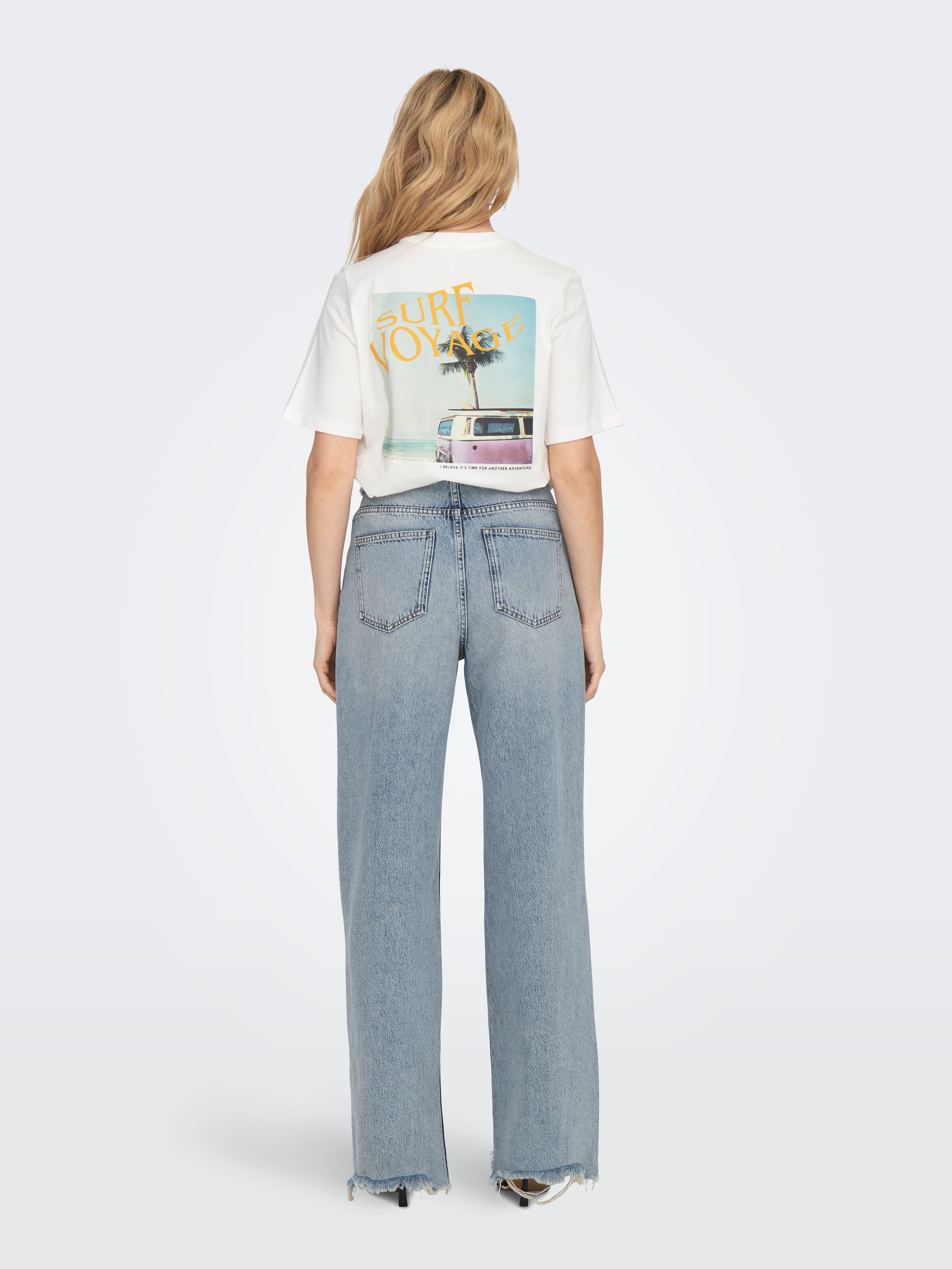 Jeans Joe's Jeans Edie Donna Gamba Larga Vita Alta – Taglia 24, Denim Blu Orlo Grezzo, Nuovi