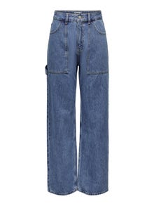 ONLY Wide leg fit High waist Jeans -Medium Blue Denim - 15283257