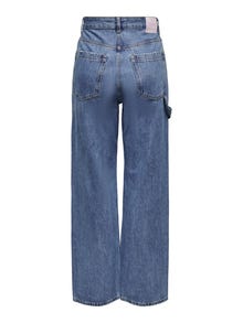 ONLY Jeans Wide Leg Fit Taille haute -Medium Blue Denim - 15283257