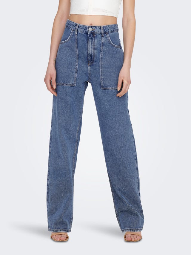 ONLY Weiter Beinschnitt Hohe Taille Jeans - 15283257
