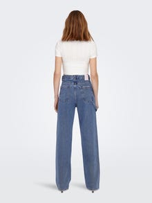 ONLY Jeans Wide Leg Fit Taille haute -Medium Blue Denim - 15283257