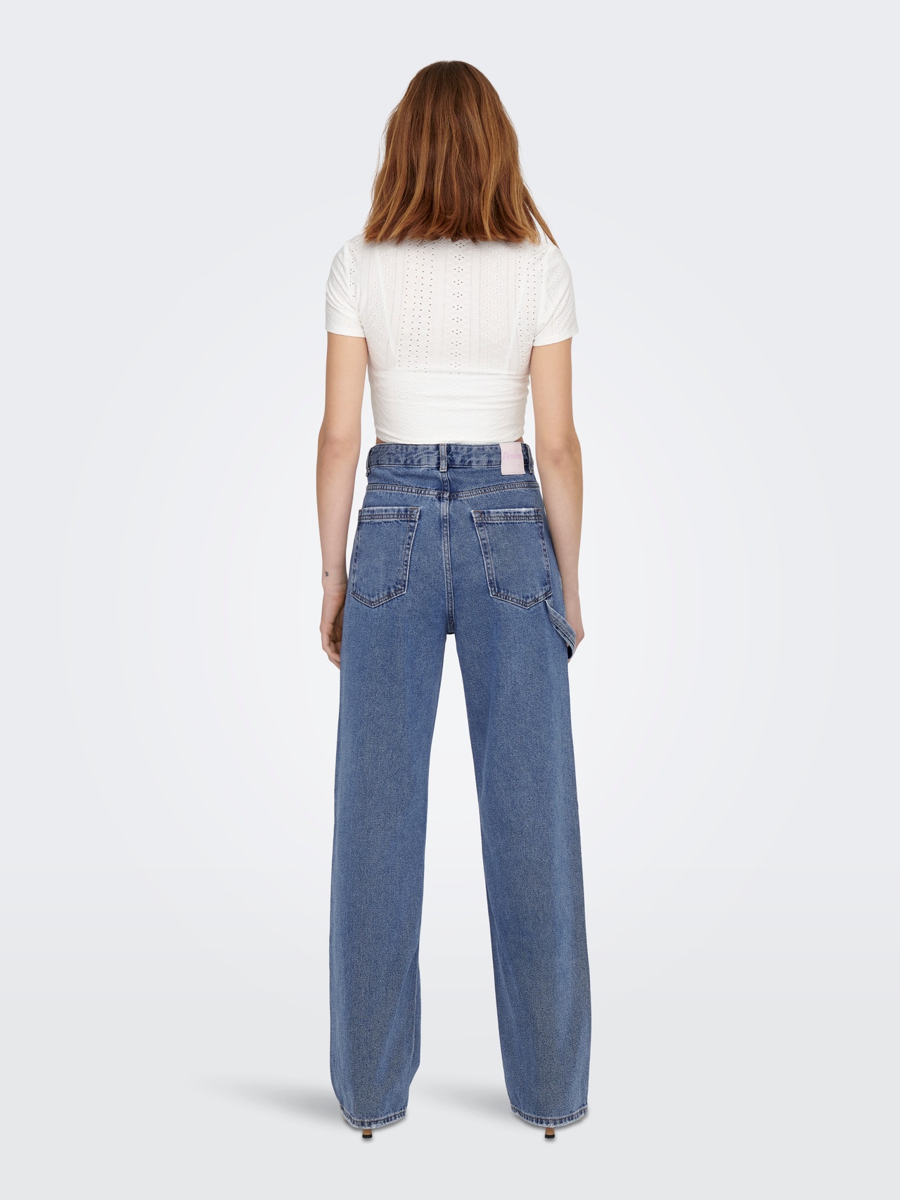 ONLY Wide Leg Fit High waist Jeans -Medium Blue Denim - 15283257