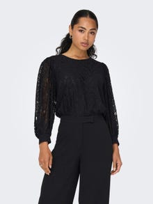ONLY Lace top with balloon sleeves -Black - 15283271