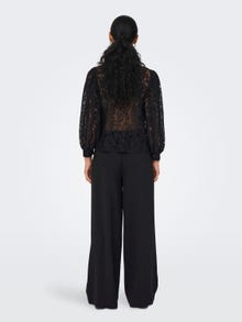 ONLY Lace top with balloon sleeves -Black - 15283271