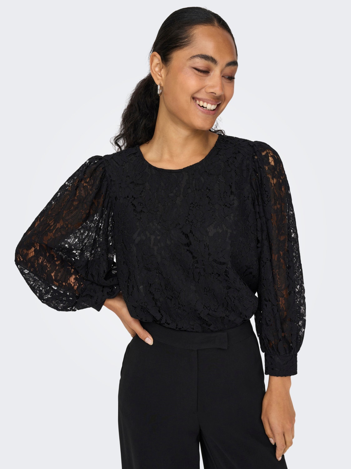 ONLY Regular fit Boothals Top -Black - 15283271